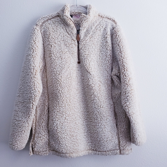 Pink Lily Sherpa Quarter Zip Long Sleeve Pullover Sweater - Picture 1 of 7